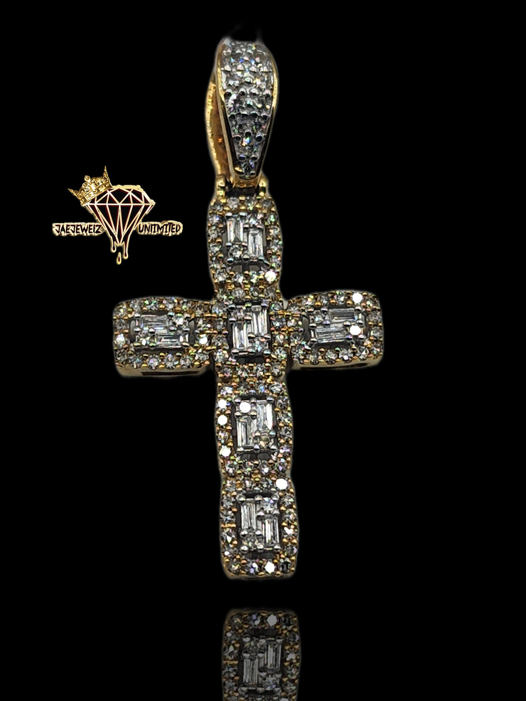 Baguette Halo Cross (10k Gold Diamond)