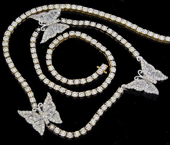 Butterfly Tennis Chain 10KWR-18" Dia-5.65ct