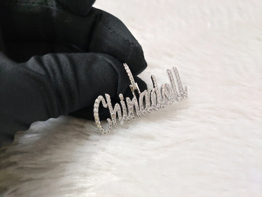 Solitare Name Pendant (Single Row)