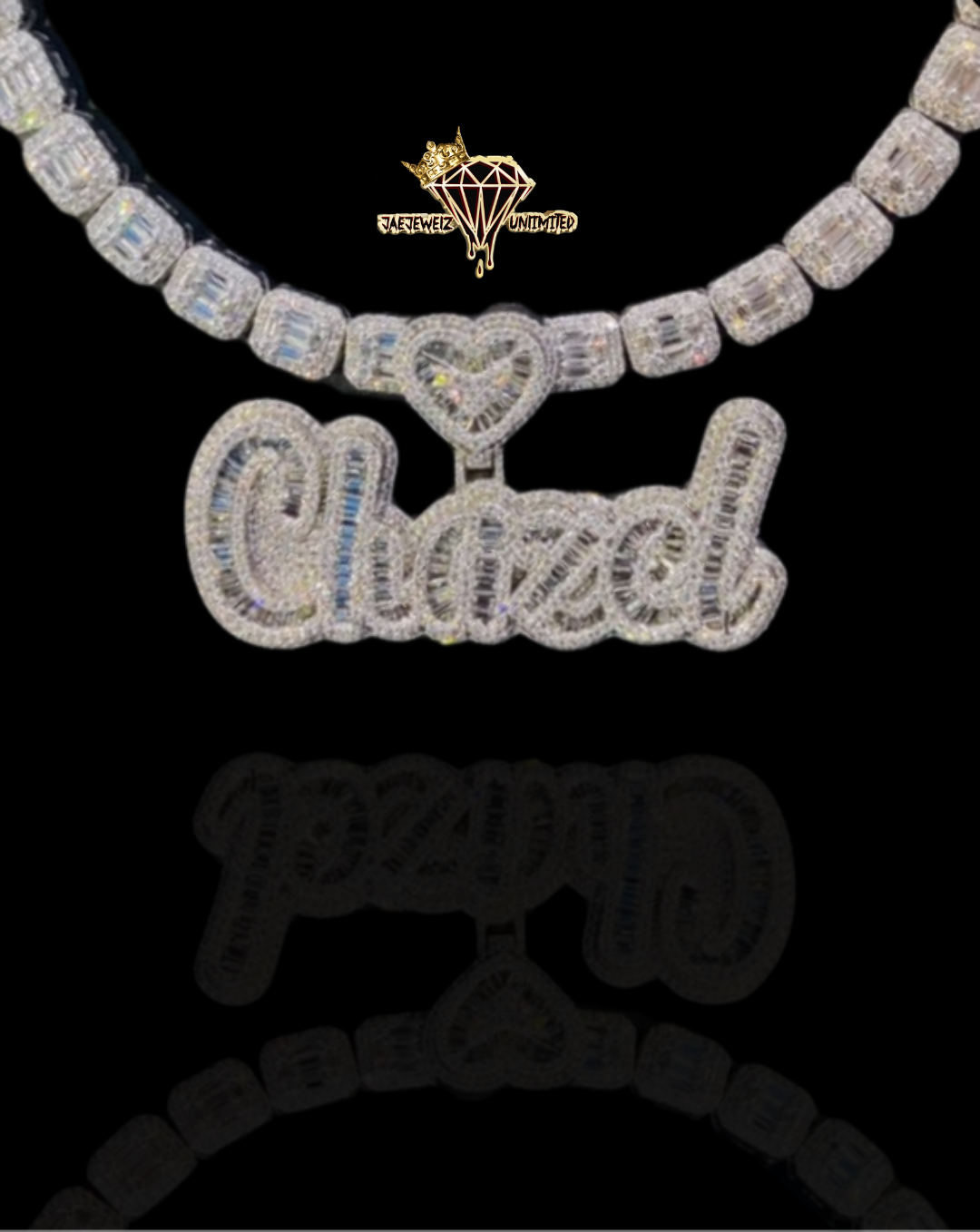 Baguette Name Pendant