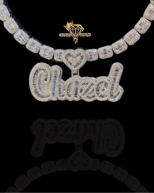 Baguette Name Pendant